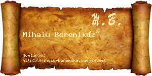 Mihaiu Bereniké névjegykártya